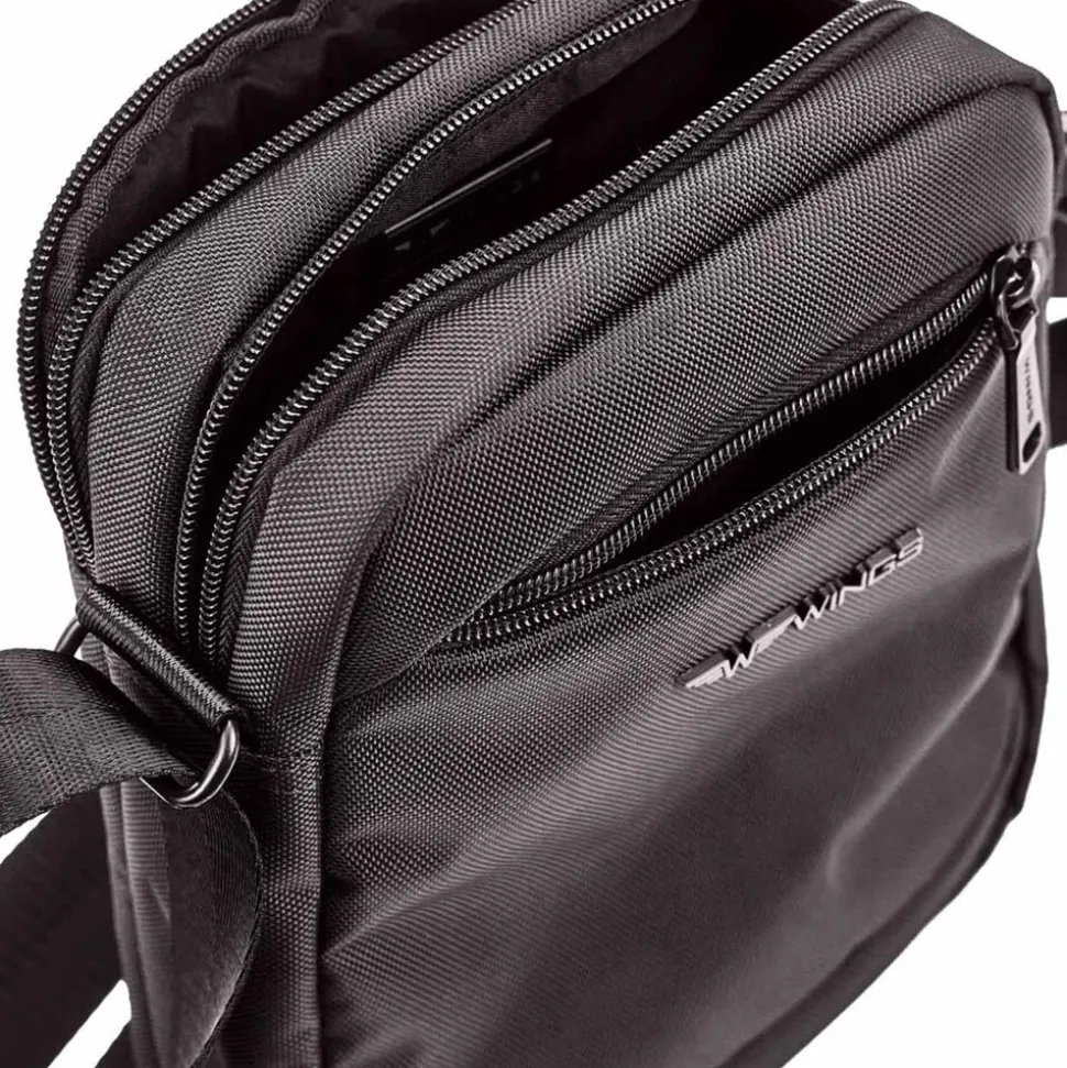 Torba męska crossbody Wings Brant BRT02, 21 x 8 x 26 cm, 4 l, czarna