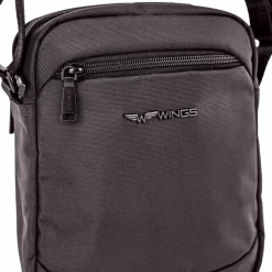 Torba męska crossbody Wings Brant BRT02, 21 x 8 x 26 cm, 4 l, czarna
