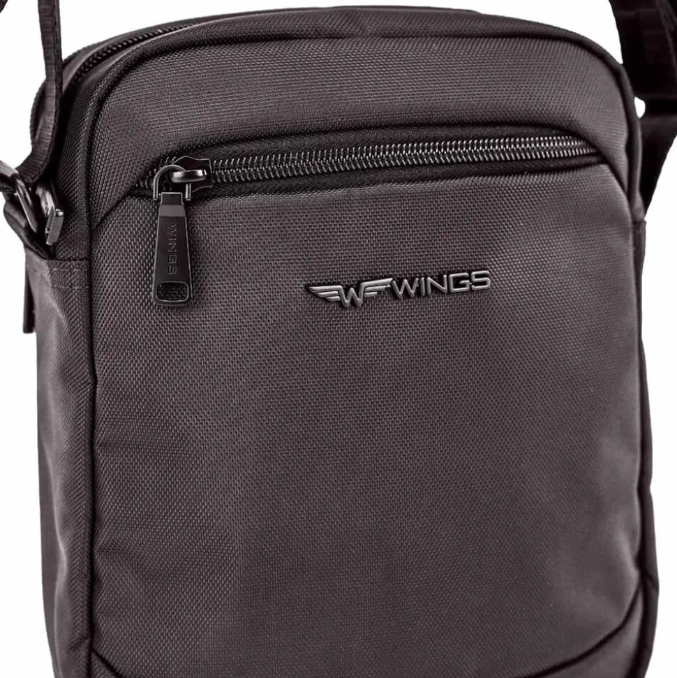 Torba męska crossbody Wings Brant BRT02, 21 x 8 x 26 cm, 4 l, czarna