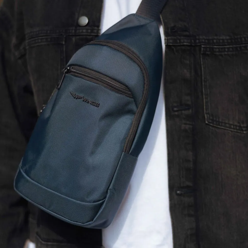 Torba męska crossbody Wings Brant BRT03, 17 x 6 x 35 cm, 3 l, granatowa