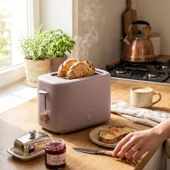 Toster BerlingerHaus H/9701, 750 W, z pokrywą przeciwkurzową, taupe