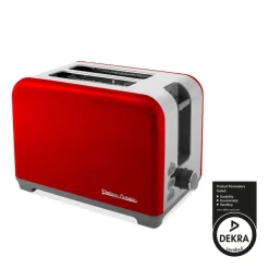 Toster Vintage Cuisine, 780-930 W, z funkcją rozmrażania, czerwony