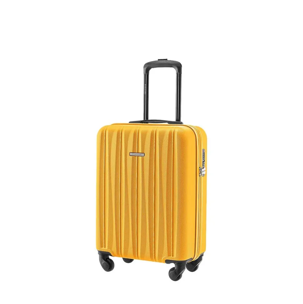 Walizka kabinowa 55 x 38 x 20 cm Puccini Bali, żółta ze żłobieniami