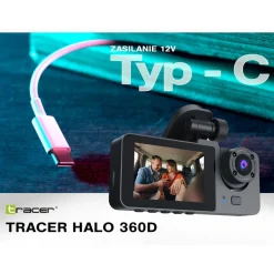 Wideorejestrator Tracer Halo 360D, Full HD, 2 kamery