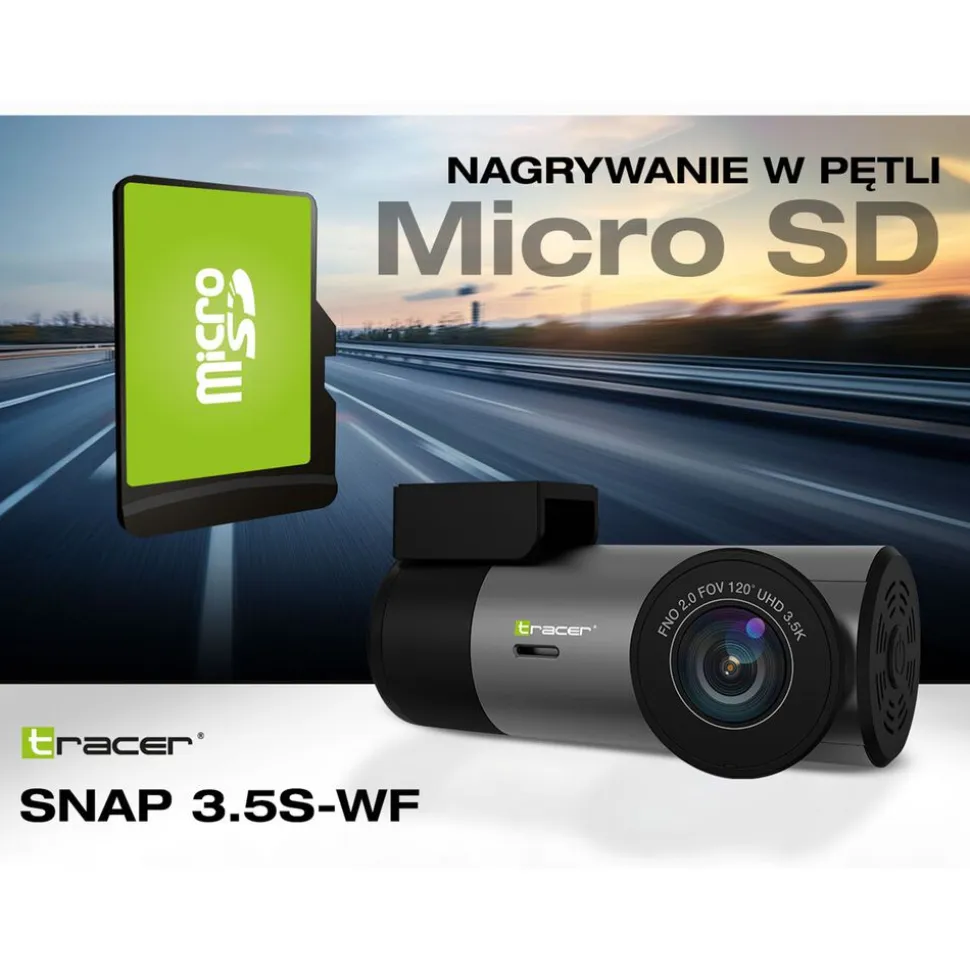 Wideorejestrator Tracer Snap 3.5S-WF, 3,5K, Wi-Fi