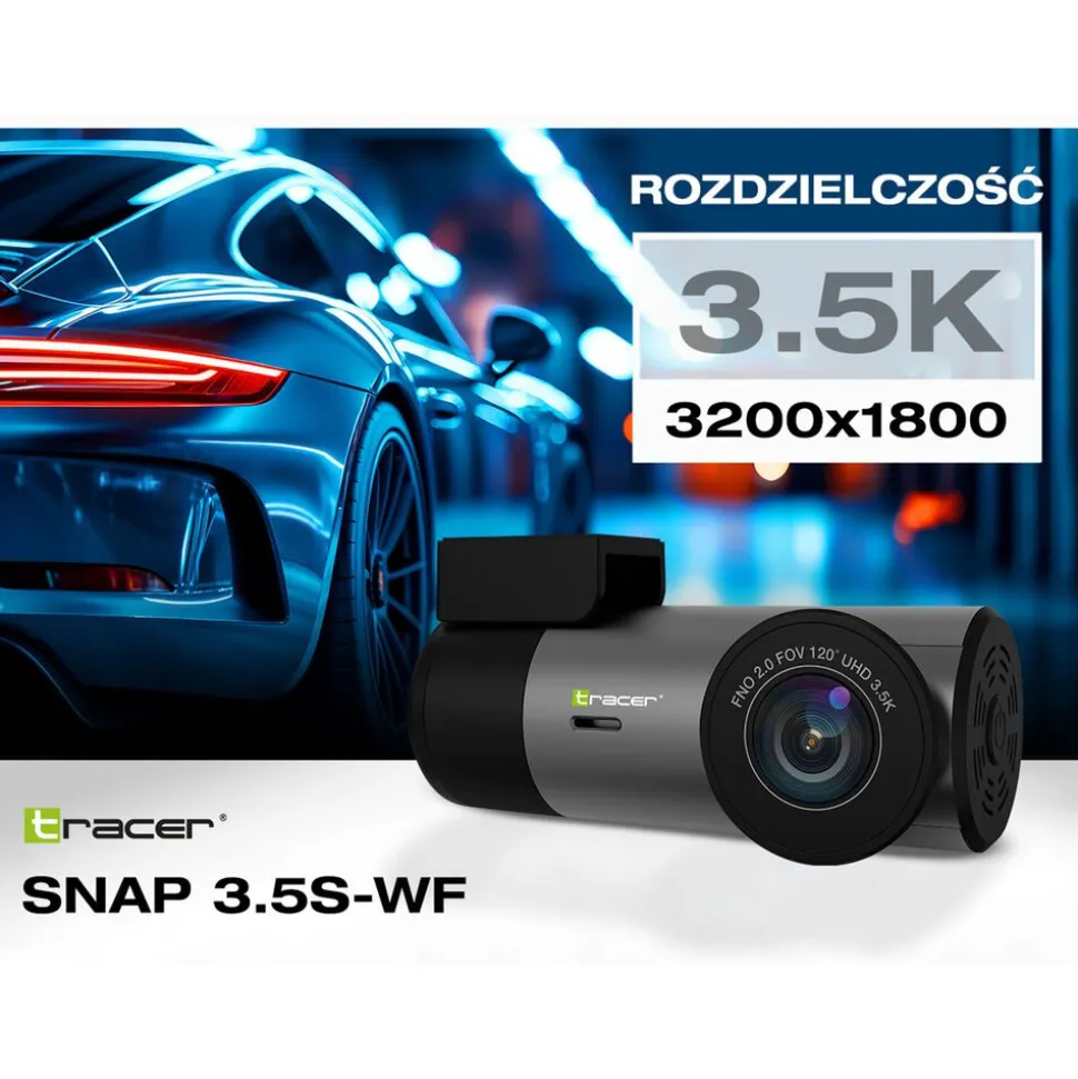 Wideorejestrator Tracer Snap 3.5S-WF, 3,5K, Wi-Fi
