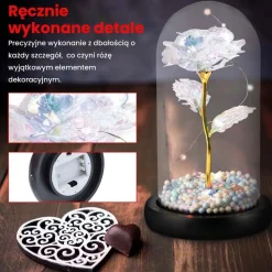 Wieczna róża w szkle Extralink Home, świecąca, biała