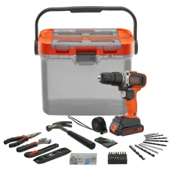 Wiertarka udarowa Black+Decker, z zestawem akcesoriów, 18 V