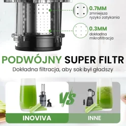 Wyciskarka wolnoobrotowa Inoviva KBMJ-S01-G, 100 W, szara