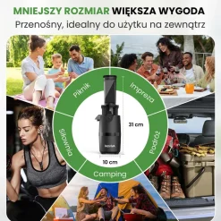 Wyciskarka wolnoobrotowa Inoviva KBMJ-S01-B, 100 W, czarna