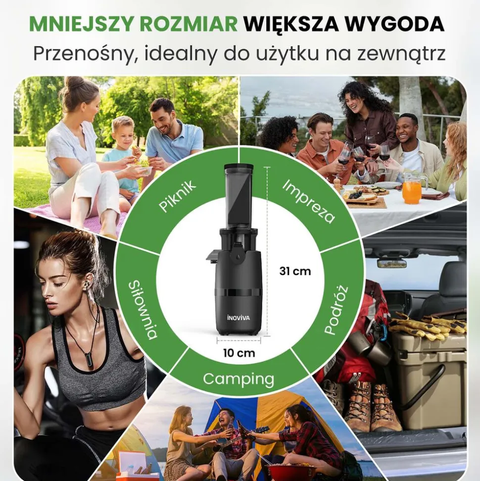 Wyciskarka wolnoobrotowa Inoviva KBMJ-S01-B, 100 W, czarna