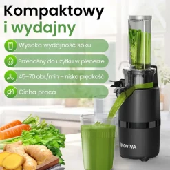 Wyciskarka wolnoobrotowa Inoviva KBMJ-S01-B, 100 W, czarna
