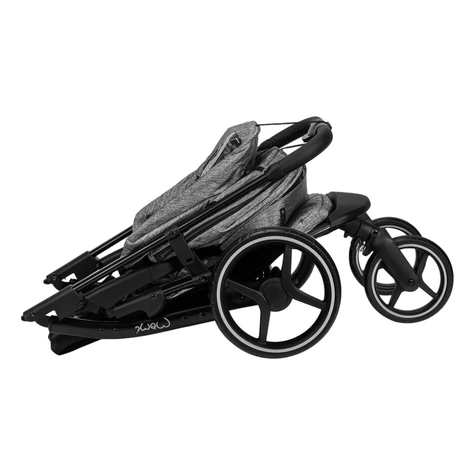 Wózek spacerowy MoMi Miya, z akcesoriami, szary
