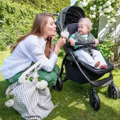 Wózek spacerowy MoMi Miya, z akcesoriami, khaki