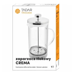 Zaparzacz tłokowy Tadar Crema, 1 l, szklany