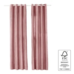 Zasłony aksamitne na przelotkach 135 x 250 cm Smukee Home, 2 szt., różowe