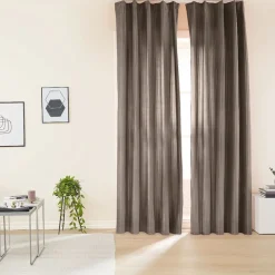 Zasłony aksamitne na taśmie 135 x 250 cm Smukee Home, 2 szt., szare