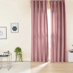 Zasłony aksamitne na taśmie 135 x 250 cm Smukee Home, 2 szt., różowe