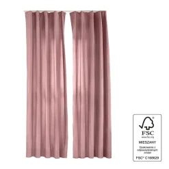 Zasłony aksamitne na taśmie 135 x 250 cm Smukee Home, 2 szt., różowe