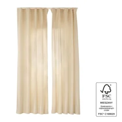 Zasłony aksamitne na taśmie 135 x 250 cm Smukee Home, 2 szt., beżowe