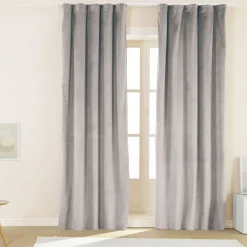 Zasłony na taśmie welwetowe 140 x 250 cm Smukee, 2 szt., szare