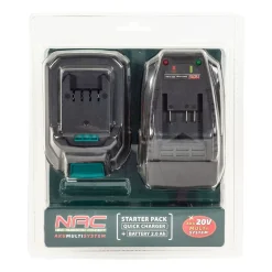 Zestaw akumulator i ładowarka NAC B-20-BC-LI-20 V, 2 Ah, czarny