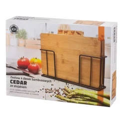 Zestaw 4 desek bambusowych Konighoffer Cedar, ze stojakiem