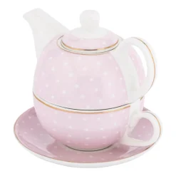 Zestaw do herbaty Altom Design Natalie Pink, w opasce, różowy