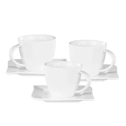 Zestaw do kawy i herbaty CHIARO, dla 6 osób, 12 elementów, porcelanowy