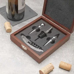 Zestaw do wina Konighoffer Pinot, 5 elementów, w drewnianym pudełku