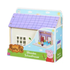 Zestaw drewniana szkoła z figurkami Peppa, podstawka Drop & Play