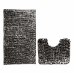 Zestaw dywaników łazienkowych 50 x 80 cm i 40 x 50 cm Restilo Bati, 2 szt., stalowe