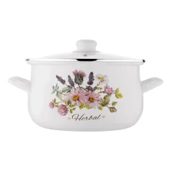 Zestaw garnków emaliowanych Tadar Herbal, 16/18/20/22 cm, z pokrywkami