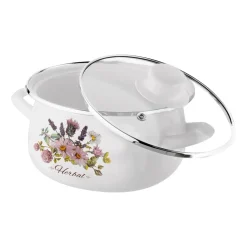 Zestaw garnków emaliowanych Tadar Herbal, 16/18/20/22 cm, z pokrywkami
