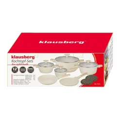 Zestaw garnków i patelni Klausberg, 12 elementów, aluminium z powłoką marmurkową