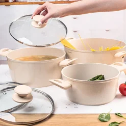 Zestaw garnków Klausberg, 6 elementów, aluminium z powłoką marmurkową