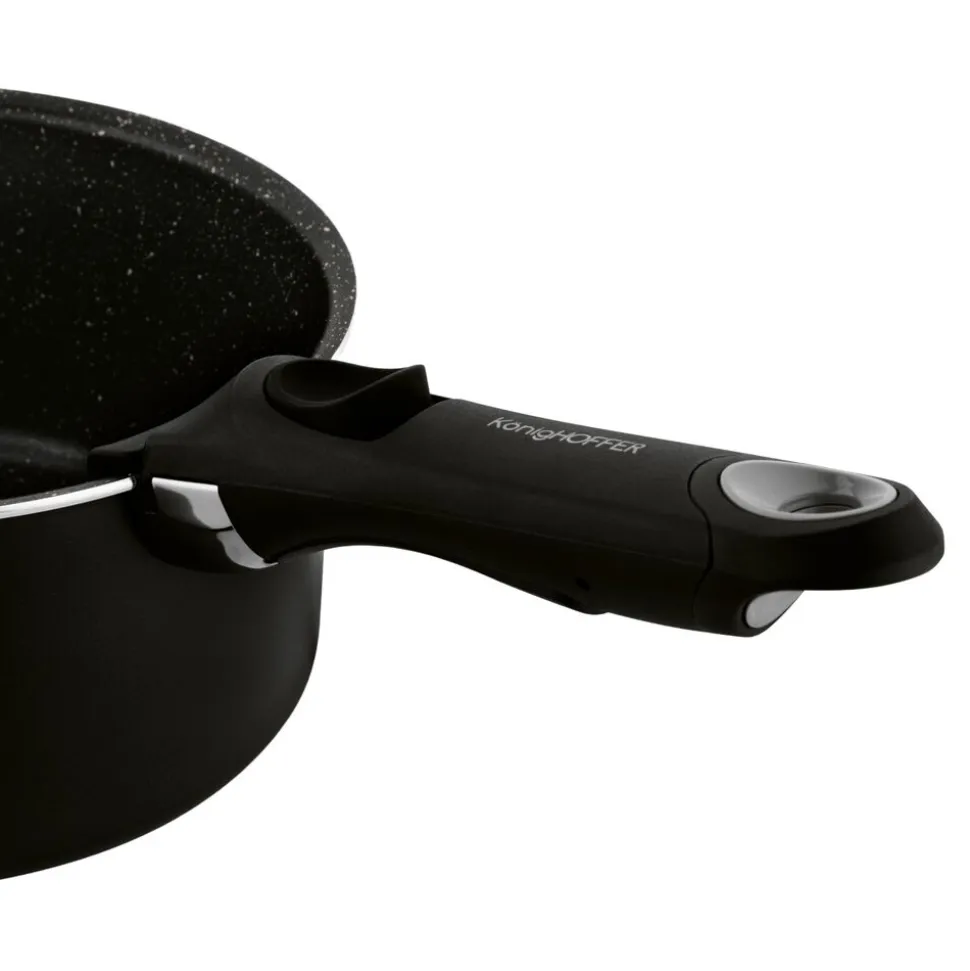 Zestaw garnków Konighoffer Spinel Black, 16/18/20 cm, odpinana rączka, czarne