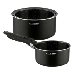 Zestaw garnków Konighoffer Spinel Black, 16/18/20 cm, odpinana rączka, czarne