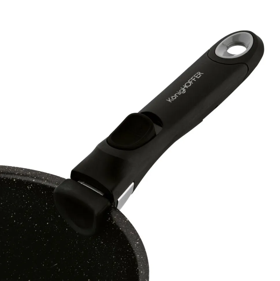 Zestaw garnków Konighoffer Spinel Black, 16/18/20 cm, odpinana rączka, czarne