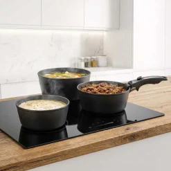 Zestaw garnków MG Home Clever Kitchen, 3 elementy, odpinana rączka, aluminium