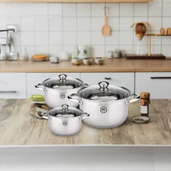 Zestaw garnków MG Home Lauro, 6 elementów, stal nierdzewna