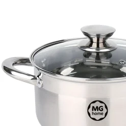 Zestaw garnków MG Home Moderno Brushed Steel, 8 elementów, stal szczotkowana