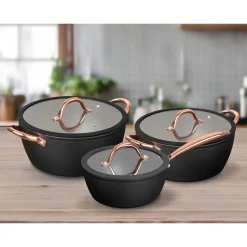 Zestaw garnków MG Home Rose Gold, 6 elementów, aluminium