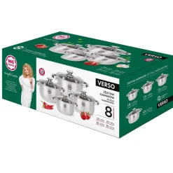 Zestaw garnków MG Home Verso, 8 elementów, stal nierdzewna