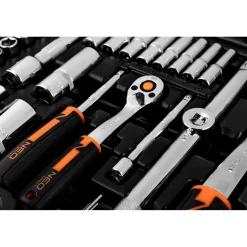 Zestaw kluczy nasadowych 1/2”, 1/4” Neo Tools, 110 szt., stal chromowo-wanadowa