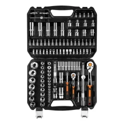 Zestaw kluczy nasadowych 1/2”, 1/4” Neo Tools, 110 szt., stal chromowo-wanadowa