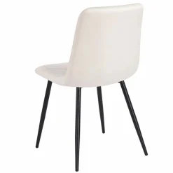 Zestaw 4 krzeseł tapicerowanych Vilandy Bacic Velvet, ecru