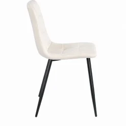 Zestaw 4 krzeseł tapicerowanych Vilandy Bacic Velvet, ecru