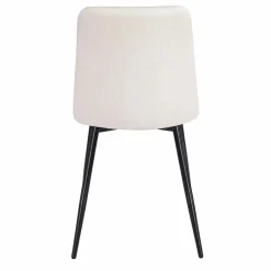 Zestaw 4 krzeseł tapicerowanych Vilandy Bacic Velvet, ecru