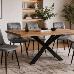 Zestaw 4 krzeseł tapicerowanych Vilandy Bacic Velvet, szare